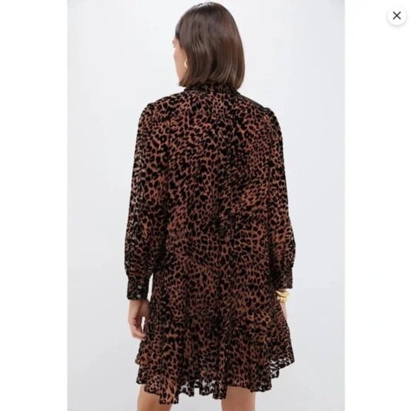 Tuckernuck Callahan Velvet Burnout Leopard Print Shirt Dress Size L NWT - Picture 2 of 7